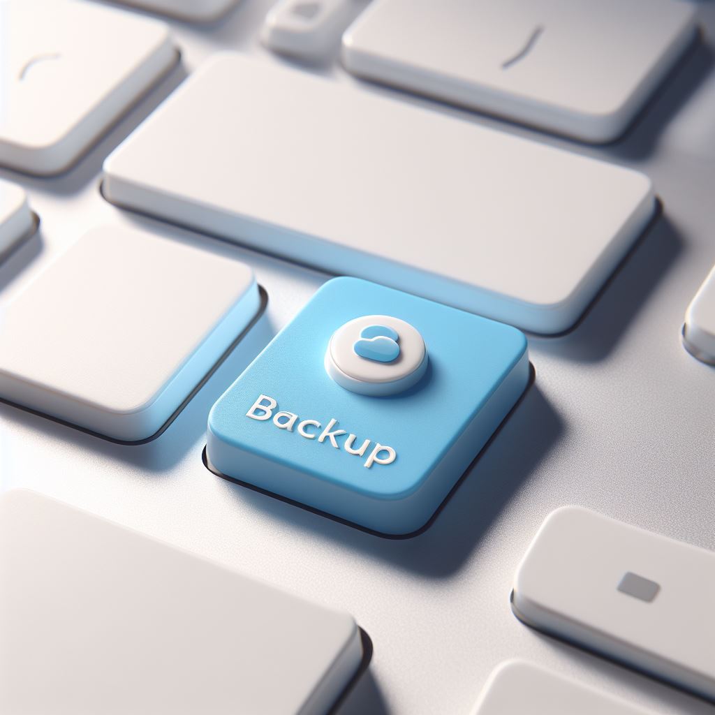 teclado con botón de backup